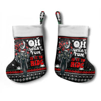 Santa And Motor Christmas Stocking Xmas Holiday Patterns - Wonder Print Shop