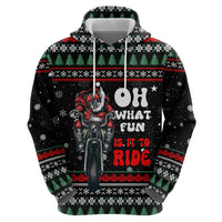Santa And Motor Christmas Hoodie Xmas Holiday Patterns - Wonder Print Shop