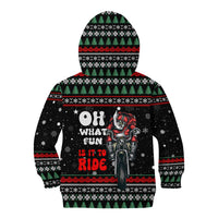 Santa And Motor Christmas Kid Hoodie Xmas Holiday Patterns - Wonder Print Shop