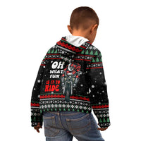 Santa And Motor Christmas Kid Hoodie Xmas Holiday Patterns - Wonder Print Shop