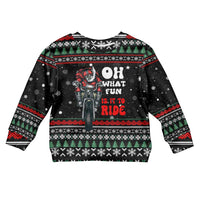 Santa And Motor Christmas Kid Ugly Christmas Sweater Xmas Holiday Patterns - Wonder Print Shop