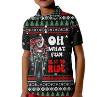 Santa And Motor Christmas Kid Polo Shirt Xmas Holiday Patterns - Wonder Print Shop