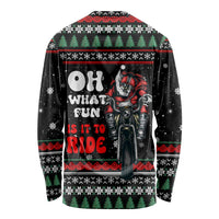Santa And Motor Christmas Long Sleeve Shirt Xmas Holiday Patterns - Wonder Print Shop