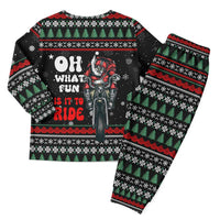 Santa And Motor Christmas Pajama Set Xmas Holiday Patterns - Wonder Print Shop