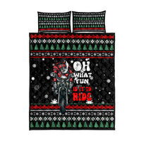 Santa And Motor Christmas Quilt Bed Set Xmas Holiday Patterns - Wonder Print Shop