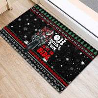 Santa And Motor Christmas Rubber Doormat Xmas Holiday Patterns - Wonder Print Shop