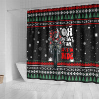 Santa And Motor Christmas Shower Curtain Xmas Holiday Patterns - Wonder Print Shop