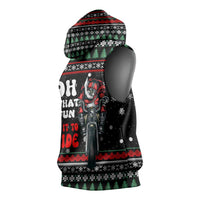 Santa And Motor Christmas Sleeveless Hoodie Xmas Holiday Patterns - Wonder Print Shop