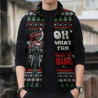Santa And Motor Christmas Sleeveless Puffer Jacket Xmas Holiday Patterns - Wonder Print Shop
