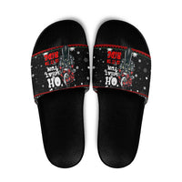 Santa And Motor Christmas Slide Sandals Xmas Holiday Patterns - Wonder Print Shop