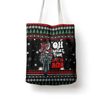 Santa And Motor Christmas Tote Bag Xmas Holiday Patterns - Wonder Print Shop