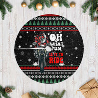 Santa And Motor Christmas Tree Skirt Xmas Holiday Patterns - Wonder Print Shop