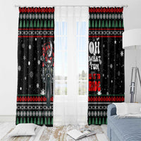 Santa And Motor Christmas Window Curtain Xmas Holiday Patterns - Wonder Print Shop