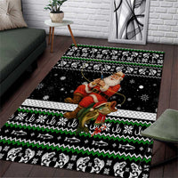 Santa Claus Fishing Christmas Area Rug Xmas Holiday Patterns - Wonder Print Shop