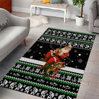 Santa Claus Fishing Christmas Area Rug Xmas Holiday Patterns - Wonder Print Shop