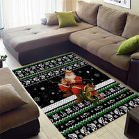 Santa Claus Fishing Christmas Area Rug Xmas Holiday Patterns - Wonder Print Shop