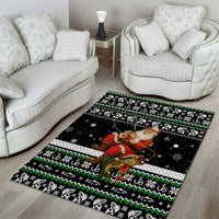 Santa Claus Fishing Christmas Area Rug Xmas Holiday Patterns - Wonder Print Shop