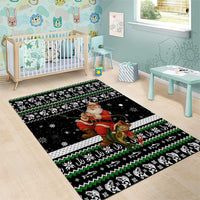 Santa Claus Fishing Christmas Area Rug Xmas Holiday Patterns - Wonder Print Shop