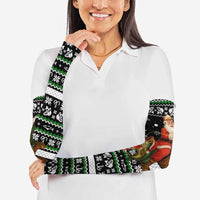 Santa Claus Fishing Christmas Arm Sleeves Xmas Holiday Patterns - Wonder Print Shop