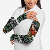 Santa Claus Fishing Christmas Arm Sleeves Xmas Holiday Patterns - Wonder Print Shop