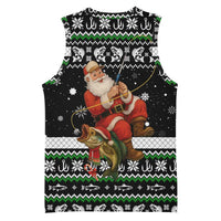 Santa Claus Fishing Christmas Basketball Jersey Xmas Holiday Patterns - Wonder Print Shop