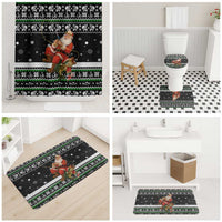 Santa Claus Fishing Christmas Bathroom Set Xmas Holiday Patterns - Wonder Print Shop