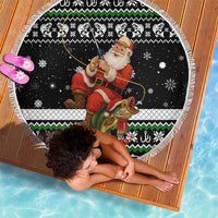 Santa Claus Fishing Christmas Beach Blanket Xmas Holiday Patterns - Wonder Print Shop