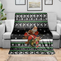 Santa Claus Fishing Christmas Blanket Xmas Holiday Patterns - Wonder Print Shop