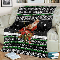 Santa Claus Fishing Christmas Blanket Xmas Holiday Patterns - Wonder Print Shop