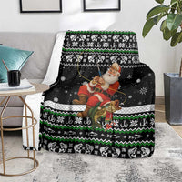 Santa Claus Fishing Christmas Blanket Xmas Holiday Patterns - Wonder Print Shop