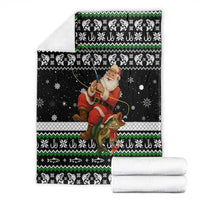 Santa Claus Fishing Christmas Blanket Xmas Holiday Patterns - Wonder Print Shop