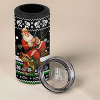 Santa Claus Fishing Christmas 4 in 1 Can Cooler Tumbler Xmas Holiday Patterns - Wonder Print Shop