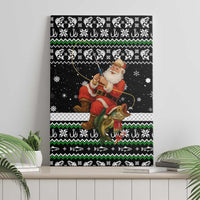 Santa Claus Fishing Christmas Canvas Wall Art Xmas Holiday Patterns - Wonder Print Shop
