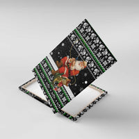 Santa Claus Fishing Christmas Canvas Wall Art Xmas Holiday Patterns - Wonder Print Shop