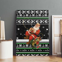 Santa Claus Fishing Christmas Canvas Wall Art Xmas Holiday Patterns - Wonder Print Shop