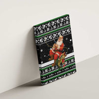 Santa Claus Fishing Christmas Canvas Wall Art Xmas Holiday Patterns - Wonder Print Shop