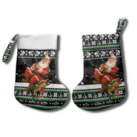 Santa Claus Fishing Christmas Stocking Xmas Holiday Patterns - Wonder Print Shop