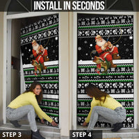 Santa Claus Fishing Christmas Door Cover Xmas Holiday Patterns - Wonder Print Shop
