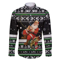Santa Claus Fishing Christmas Family Matching Mermaid Dress and Hawaiian Shirt Xmas Holiday Patterns - Wonder Print Shop