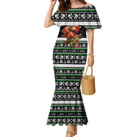 Santa Claus Fishing Christmas Family Matching Mermaid Dress and Hawaiian Shirt Xmas Holiday Patterns - Wonder Print Shop