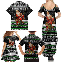 Santa Claus Fishing Christmas Family Matching Summer Maxi Dress and Hawaiian Shirt Xmas Holiday Patterns - Wonder Print Shop