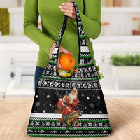 Santa Claus Fishing Christmas Grocery Bag Xmas Holiday Patterns - Wonder Print Shop