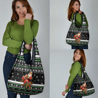Santa Claus Fishing Christmas Grocery Bag Xmas Holiday Patterns - Wonder Print Shop