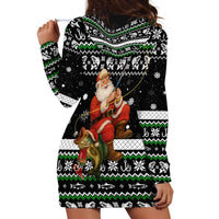 Santa Claus Fishing Christmas Hoodie Dress Xmas Holiday Patterns - Wonder Print Shop