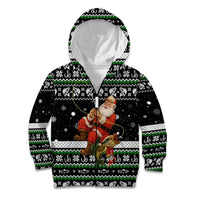 Santa Claus Fishing Christmas Kid Hoodie Xmas Holiday Patterns - Wonder Print Shop