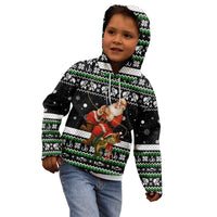 Santa Claus Fishing Christmas Kid Hoodie Xmas Holiday Patterns - Wonder Print Shop