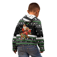 Santa Claus Fishing Christmas Kid Hoodie Xmas Holiday Patterns - Wonder Print Shop