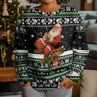Santa Claus Fishing Christmas Kid Ugly Christmas Sweater Xmas Holiday Patterns - Wonder Print Shop