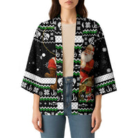 Santa Claus Fishing Christmas Kimono Xmas Holiday Patterns - Wonder Print Shop