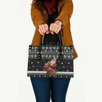 Santa Claus Fishing Christmas Leather Bag Xmas Holiday Patterns - Wonder Print Shop